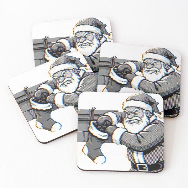 Item preview, Angry Glitch Santa Naughty List Coal Christmas designed and sold by ScáthSolasLife.