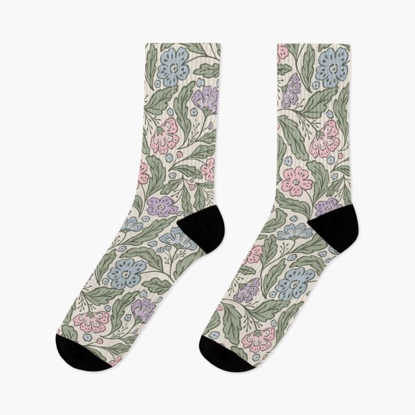 Item preview, Vintage hand-drawn garden florals - Pastels & sage green designed and sold by Illustrated by Nat.