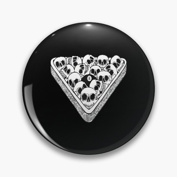 Item preview, 8 Ball Billiards Skull Blackwork Flash designed and sold by RosaliaAmber.