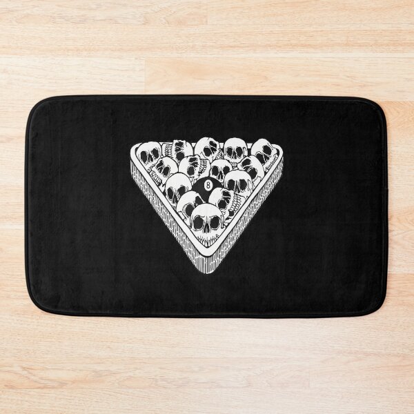 Item preview, 8 Ball Billiards Skull Blackwork Flash designed and sold by RosaliaAmber.