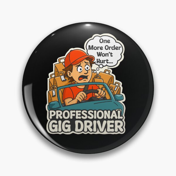 Item preview, Professional Gig Driver Sticker • Funny Delivery Driver Gift • Gig Worker Humor  • Overworked Courier Cartoon Sticker designed and sold by McGeorgeApparel.