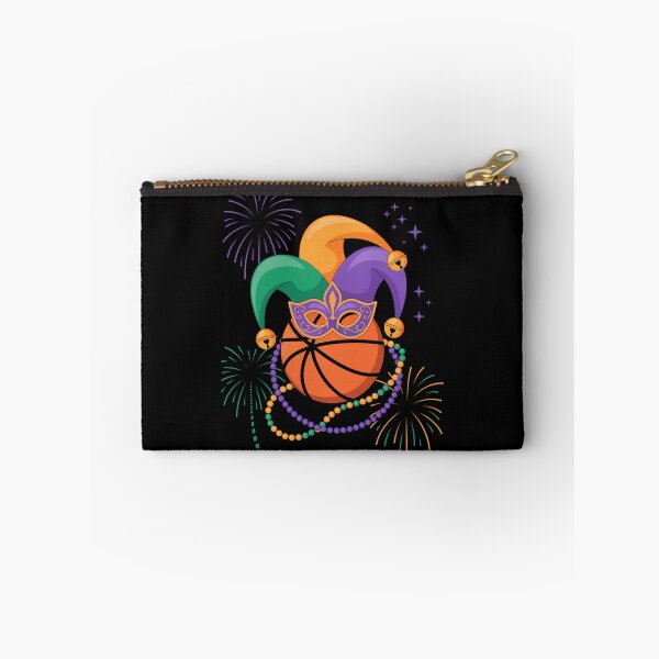 Item preview, Basketball Wearing Jester Hat Masked Beads Mardi Gras Player designed and sold by AsteriskDatBArt.