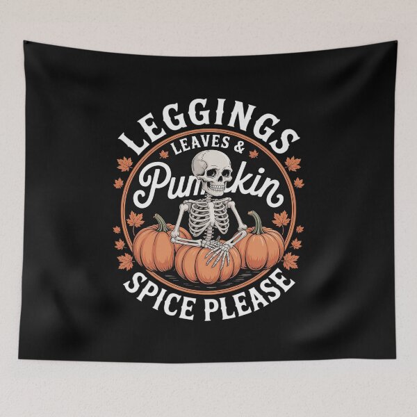 Item preview, Autumn Fall Vibes Leggings Leaves & Pumpkin Spice Please designed and sold by FndPardaL.