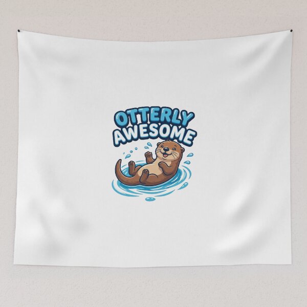 Item preview, Otterly Awesome Cute Floating Otter Pun designed and sold by Quillway.