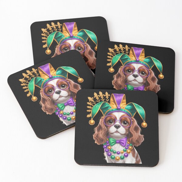 Item preview, Cocker Spaniel Dog Cute Puppy Hat Glass Mardi Gras Beads designed and sold by AsteriskDatBArt.