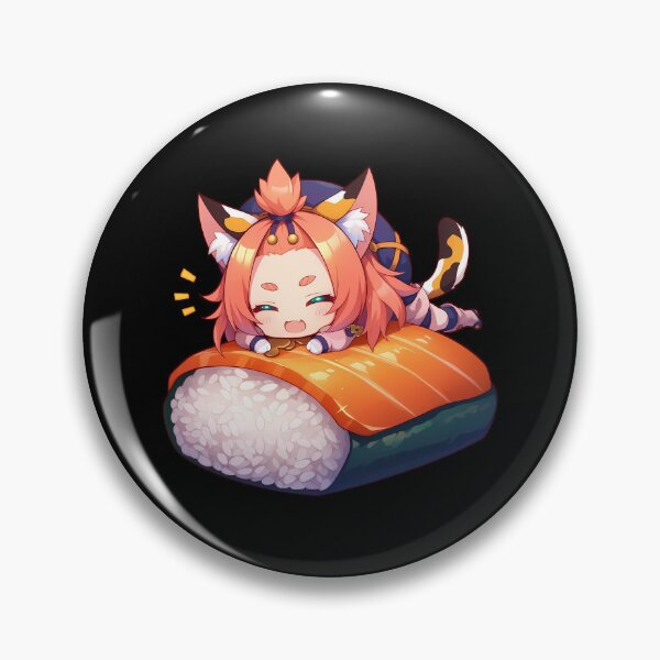 Item preview, Diona Genshin Impact Game Girl Kawaii Chibi Sushi Roll designed and sold by CarlosBender.