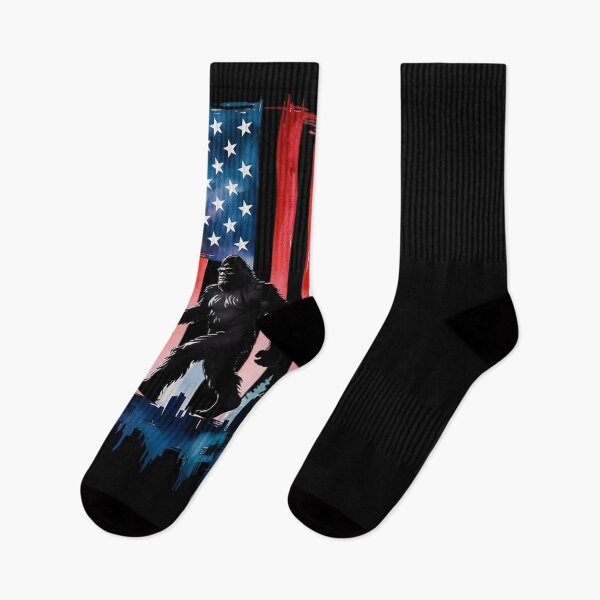 Item preview, Big Foot Bigfoot Sasquatch American Flag Patriotic 4th July  designed and sold by PowAcademy.