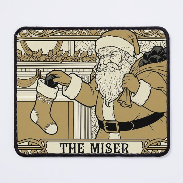 Item preview, The Miser Angry Santa Claus Tarot Card designed and sold by ScáthSolasLife.