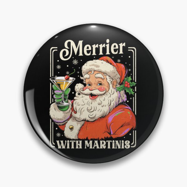 Item preview, Merrier With a Martini Merry Coquette Christmas Cocktail Santa designed and sold by PrettyInk.