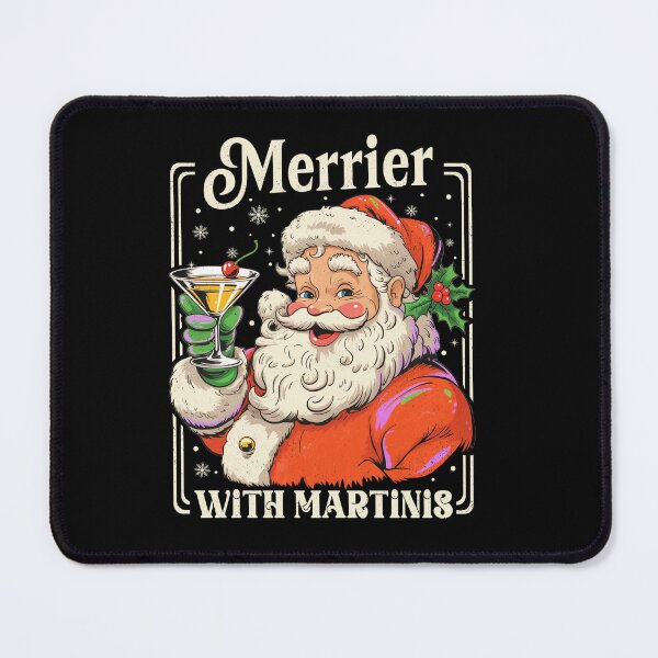 Item preview, Merrier With a Martini Merry Coquette Christmas Cocktail Santa designed and sold by PrettyInk.