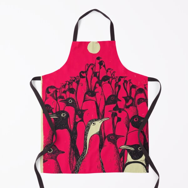 Item preview, Bold Graphic Penguin Crowd on Hot Pink Retro Illustration designed and sold by dawnleblanc55.