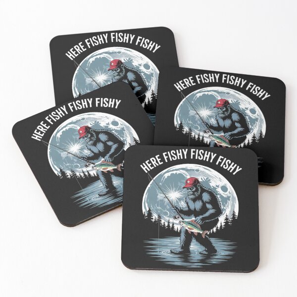 Item preview, Bigfoot Bass Night Fishing! Here Fishy Bassquatch Sasquatch  designed and sold by CombatTask.