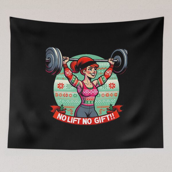 Item preview, No Lift No Gift Workout Gym Christmas Xmas Miss Santa Women designed and sold by MavisJoseph.