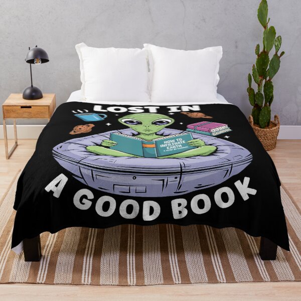 Item preview, Bookworm Sci Fi Reader Lost In Books Nerd Alien Reading designed and sold by EstherDiane.