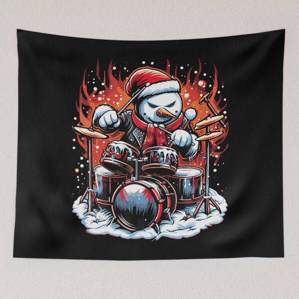 Item preview, Christmas Rockin' Drums Snowman Drummer Firestorm Graphic designed and sold by PatsyMargie.