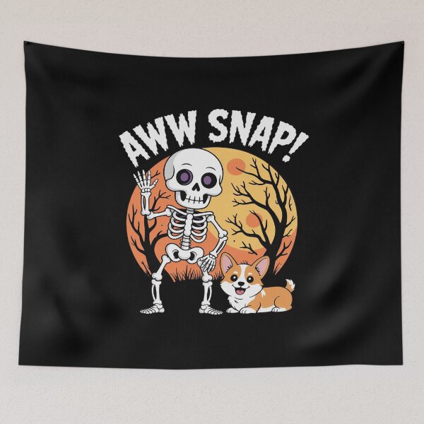 Item preview, Awww Snap Funny Skeleton Corgi Dog Pun Spooky Halloween designed and sold by JaskconLIfe23.