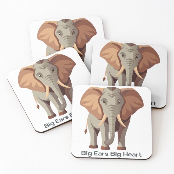 Item preview, Illustration of an elephant wildlife with the text Big Ears Big Heart designed and sold by Jirada.