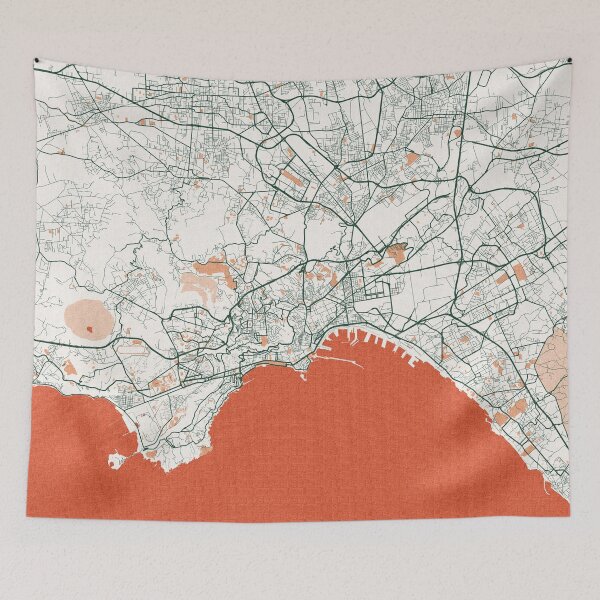Item preview, Naples City Map of Campania, Italy - Bohemian designed and sold by deMAP.