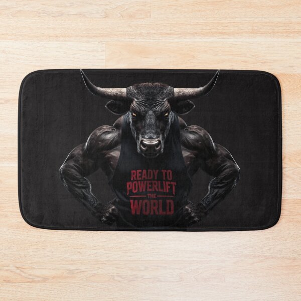 Item preview, Logo Gym Pesas + Toro Powerlifting Motivacional designed and sold by All Creative Designer.