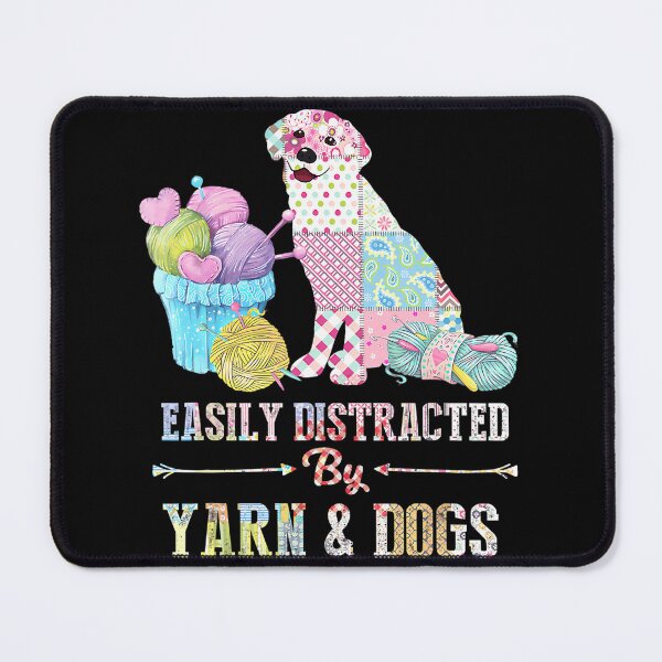 Item preview, Easy Distracted By Yarn And Dogs Knitting And Crocheting designed and sold by FernLela.