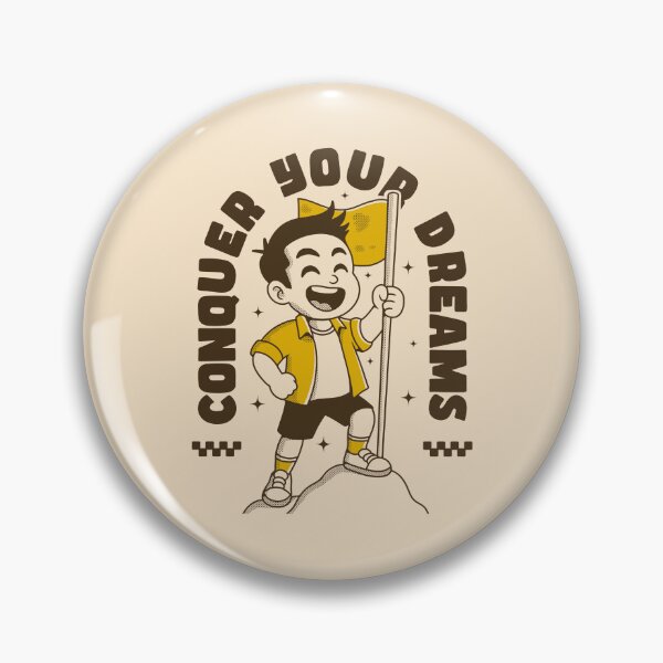 Item preview, Conquer Your Dreams Retro Inspirational Cartoon Design designed and sold by adipra.