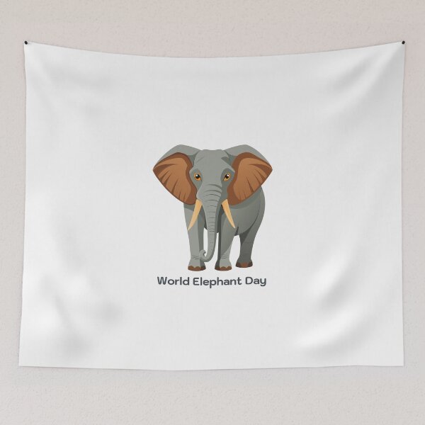 Item preview, World Elephant Day Illustration designed and sold by Jirada.