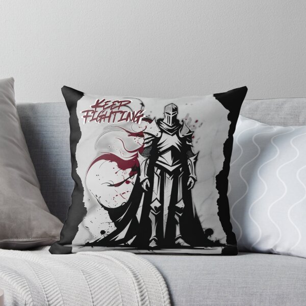 Item preview, Keep Fighting Knight – Dark Fantasy Warrior & Motivational Ink Art designed and sold by NSB-Design.