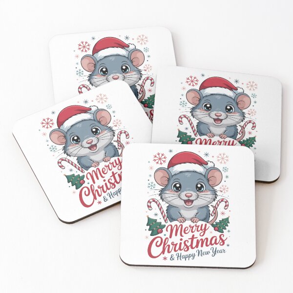 Item preview, Christmas happy new year Shrew  T-Shirt – Kawaii Holiday Mouse Design, Funny Winter Animal Tee, Cute Xmas Gift Idea for Kids & Adults designed and sold by kaka8888.