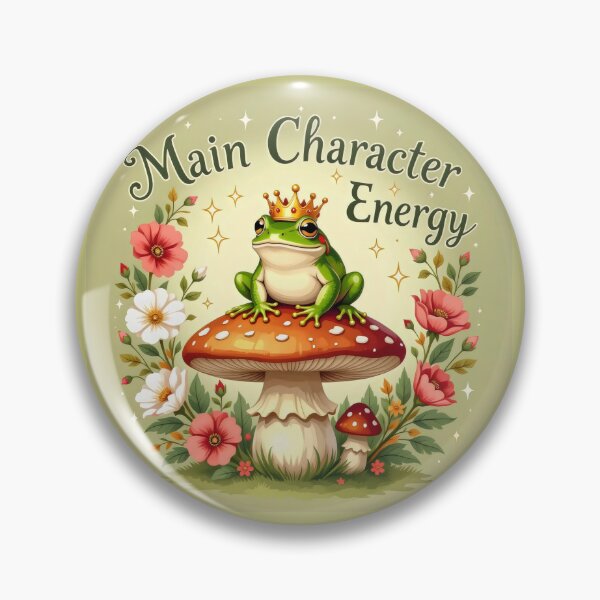 Item preview, Golden Crown Frog – Magical Mushroom Scene designed and sold by CrystalCove11.