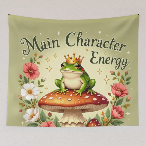 Item preview, Golden Crown Frog – Magical Mushroom Scene designed and sold by CrystalCove11.