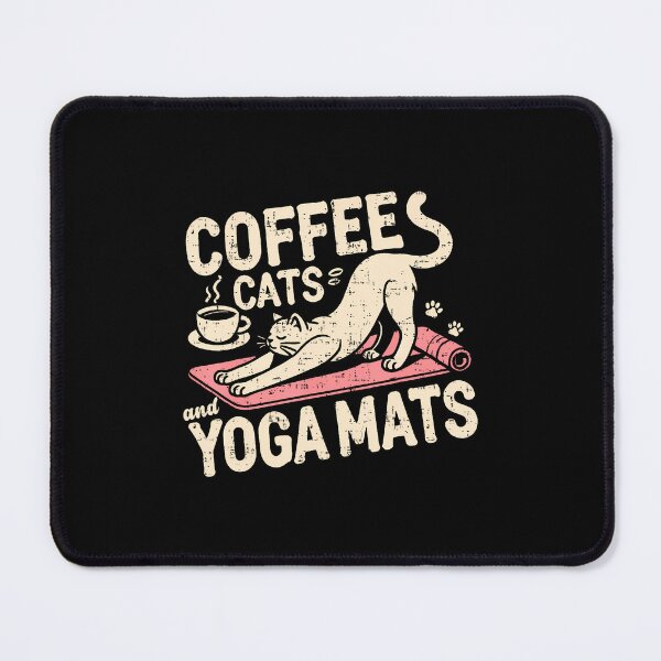 Item preview, Coffee Cats And Yoga Mats - Funny Cats And Yoga Lover designed and sold by BeulahJoseph.