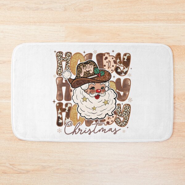 Item preview, Howdy Glitter Santa Claus , Cowboy Xmas, Merry Christmas, Holly Jolly designed and sold by vintagearttee.