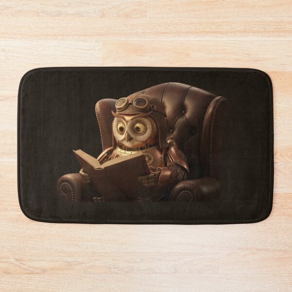 Item preview, The Learned Clockwork – Steampunk Owl Reading in a Leather Chair designed and sold by Etchoura.