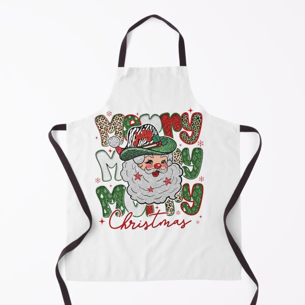 Item preview, Glitter Leopard Merry Christmas Santa Claus , Country Cowboy Xmas, Holly Jolly, Festival Family designed and sold by vintagearttee.