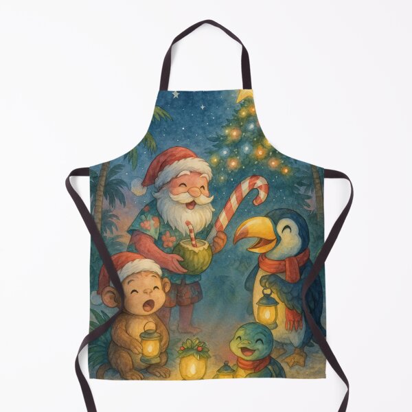 Item preview, Tropical Christmas Eve – Santa and Island Friends Lantern Gathering designed and sold by printedartgoods.