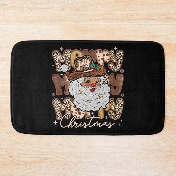 Item preview, Howdy Glitter Santa Claus , Cowboy Xmas, Merry Christmas, Holly Jolly, Winter Season designed and sold by vintagearttee.