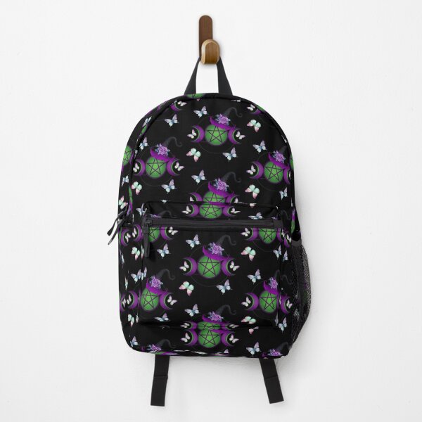 Item preview, Purple Witch Hat Triple Moon Design — Mystic Witchcore Art with Butterflies & Green Pentacle | CarmaQuanTarot designed and sold by CarmaQuanTarot.