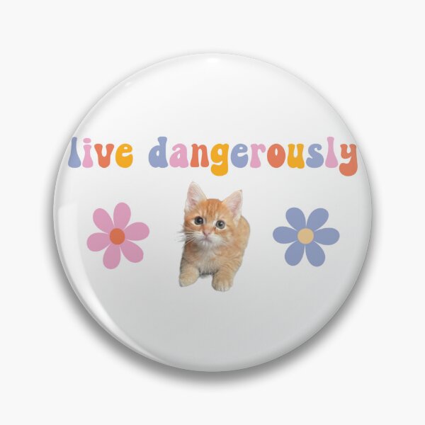 Item preview, Live Dangerously Flower Power Kitten designed and sold by coffeepolicy.