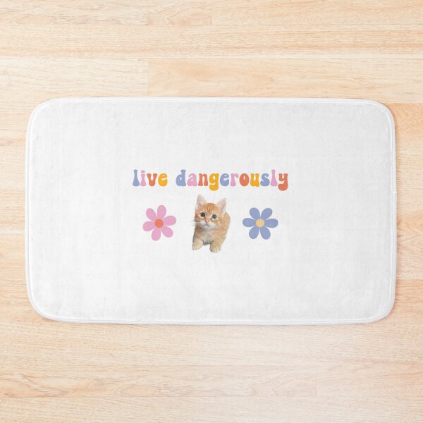 Item preview, Live Dangerously Flower Power Kitten designed and sold by coffeepolicy.