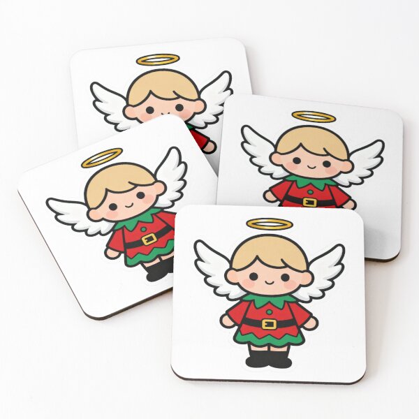 Item preview, Cute Kawaii Christmas Angel Sticker with Halo and Wings designed and sold by Soft Chaos Studio.