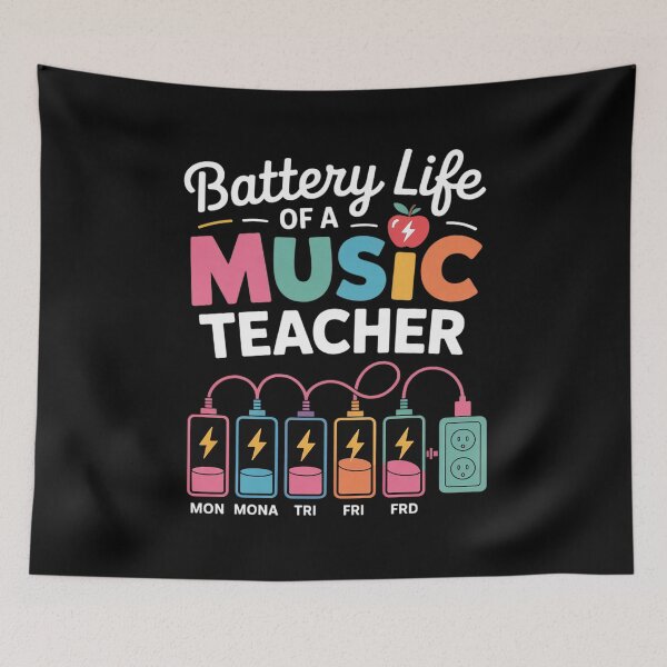 Item preview, Battery Life of A Music Teacher Back to School designed and sold by TechnicalSara.