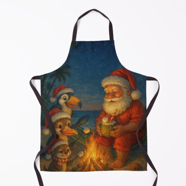 Item preview, Christmas by the Beachfire – Santa & Friends Marshmallow Night designed and sold by printedartgoods.