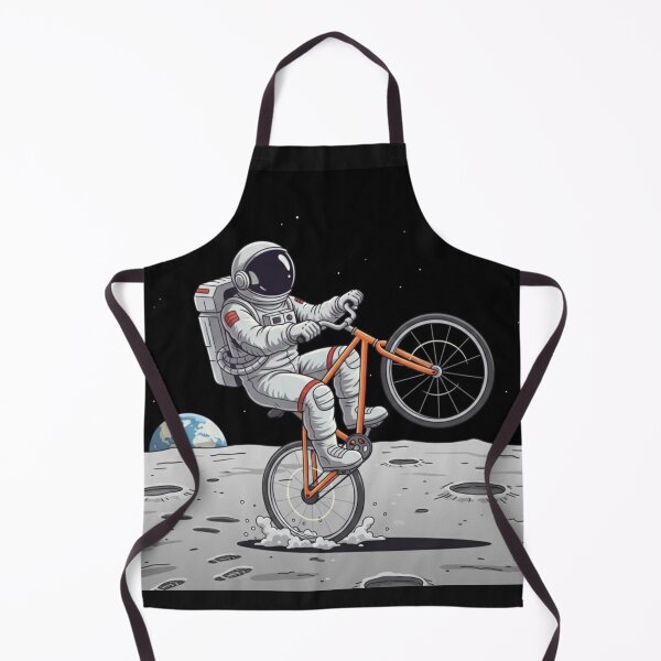 Item preview, Astronaut Wheelie on the Moon – Surreal Space Stunt Design designed and sold by Vibepop.store.