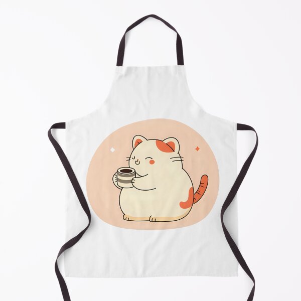Item preview, Cute White Cat With Orange Patches Hugs A Coffee Cup In Cozy Morning Illustration designed and sold by KanDa-Shop.
