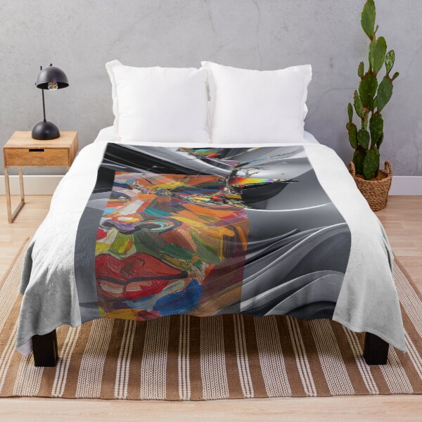 Item preview,  Shattered Colors Abstract Portrait – Modern Artistic Expression designed and sold by GoldenSparkleShop.