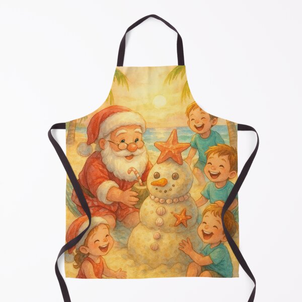 Item preview, Sandy Snowman Fun – Santa & Kids Tropical Christmas designed and sold by printedartgoods.