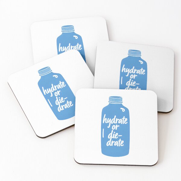 Item preview, hydrate or die-drate water bottle artwork designed and sold by eksprinkel.