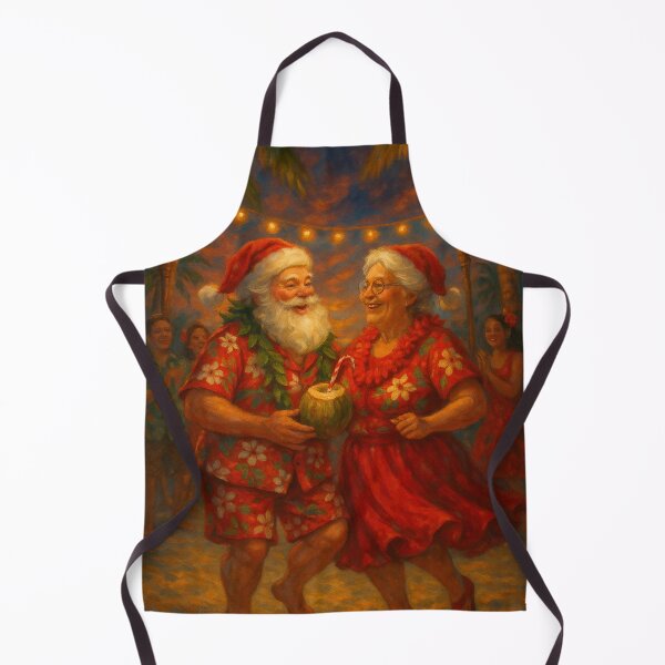 Item preview, Tropical Luau Christmas – Santa & Mrs. Claus Dancing Under Lanterns designed and sold by printedartgoods.