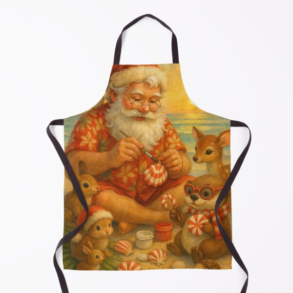 Item preview, Beachside Ornament Workshop – Santa & Animals Tropical Christmas designed and sold by printedartgoods.