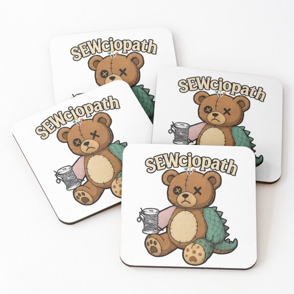 Item preview, SEWciopath patchwork Stitch Plush Bear Thread Needle designed and sold by JediKittenWars.